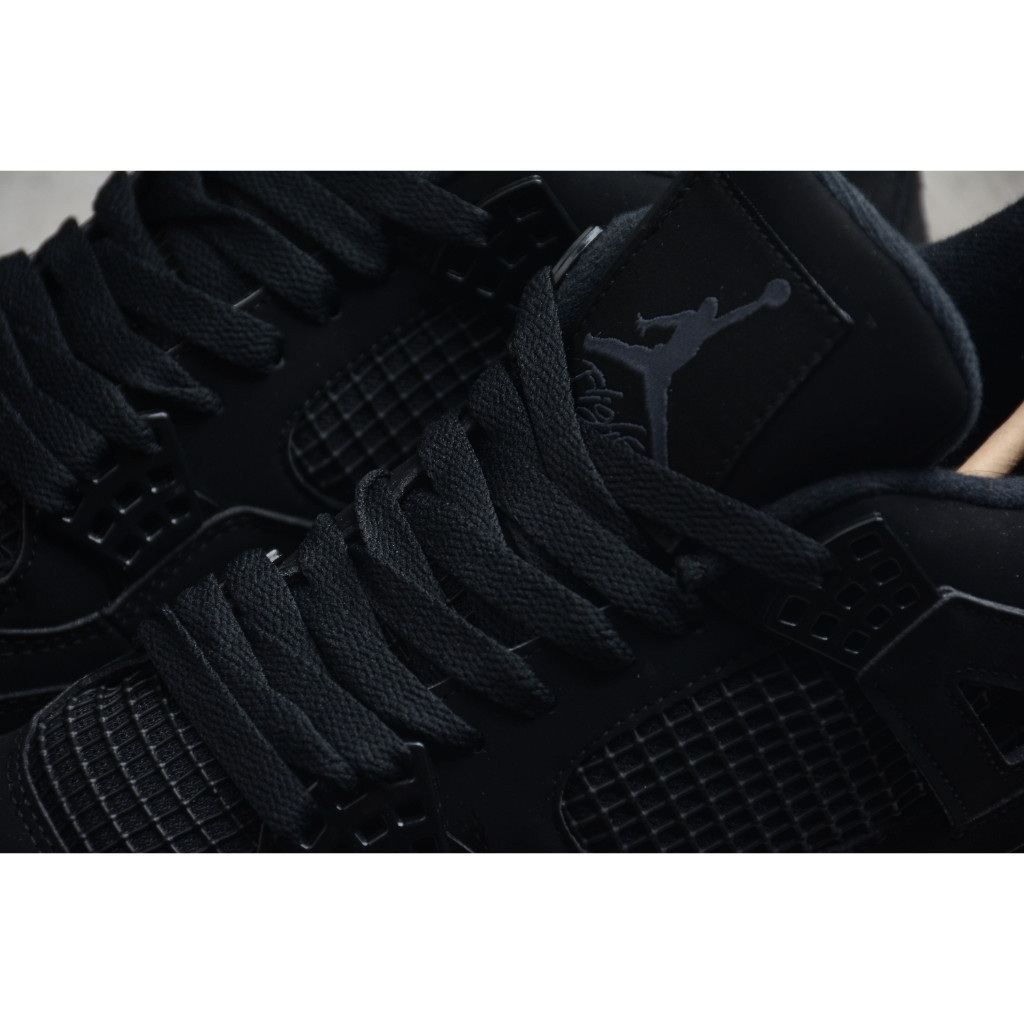 Air Jordan 4 Black Cat รองเท้าบาสเก็ตบอลสำหรับผู้ชายและผู้หญิงรองเท้าผ้าใบ AJ4 AJ รองเท้ากีฬา CU111