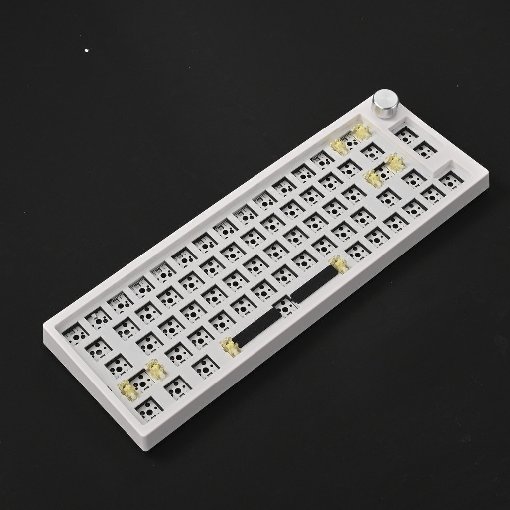 Mk66 Pro ปะเก็นชุดคีย์บอร์ด 65 เปอร์เซ็นต์ Hot-swappable 3 โหมด Lubed Stab, ไฟ RGB,South Facing LED