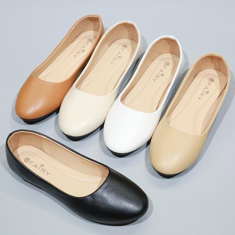 999-C1a รองเท้าแฟชั่นผู้หญิง หัวมนหนังpu FAIRY