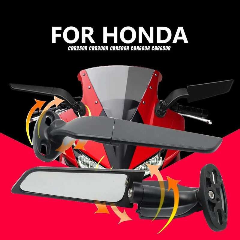CBR250R กระจกมองหลังมอเตอร์ไซค์ CBR300R CBR500R CBR600R CBR650R ปรับแต่งได้ ปีกลม กระจกหมุนได้