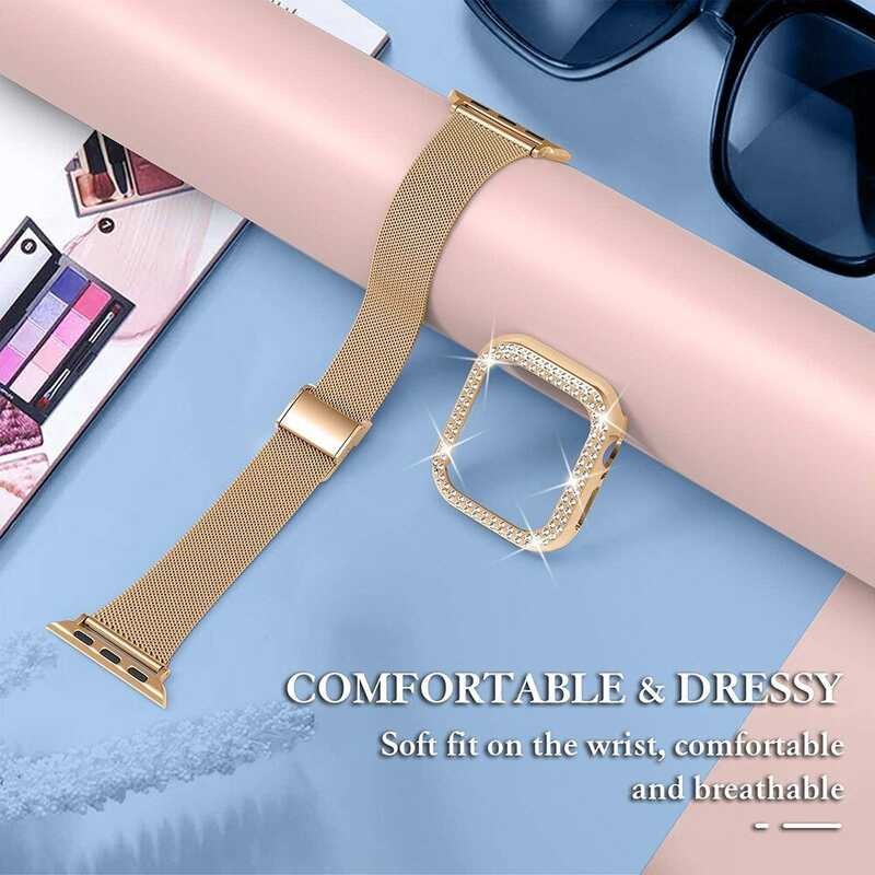 Case+Metal Dia Strap For I Watch Band 38Mm 42Mm Stainless Steel Bracelet For Watch 8 7 45Mm 44Mm 40