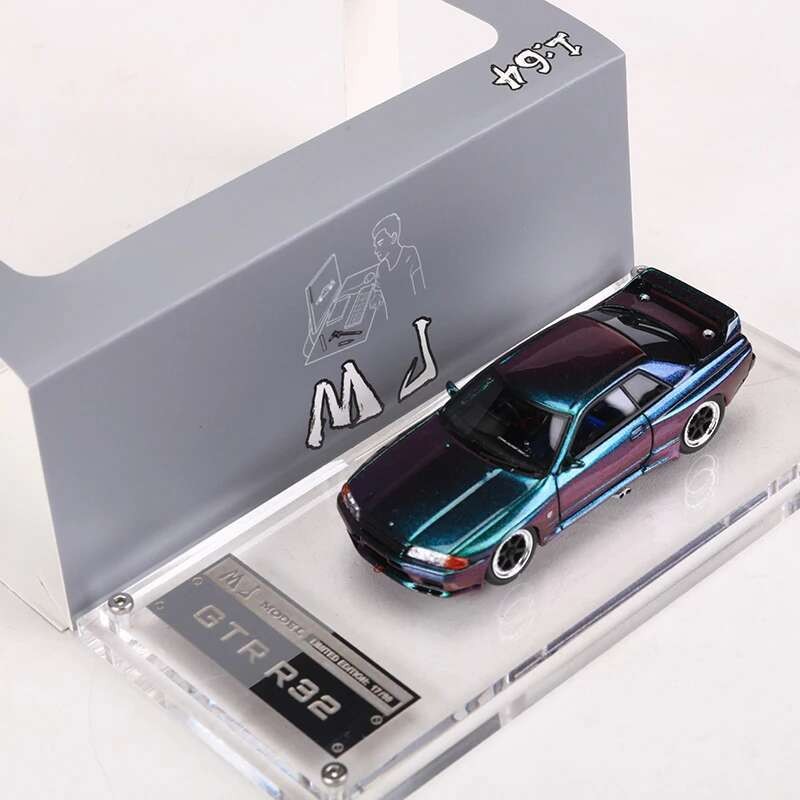 MJ 1:64 GTR R32 สีม่วงเปลี่ยนสีเรซิ่นรุ่นรถ Limited Edition 99