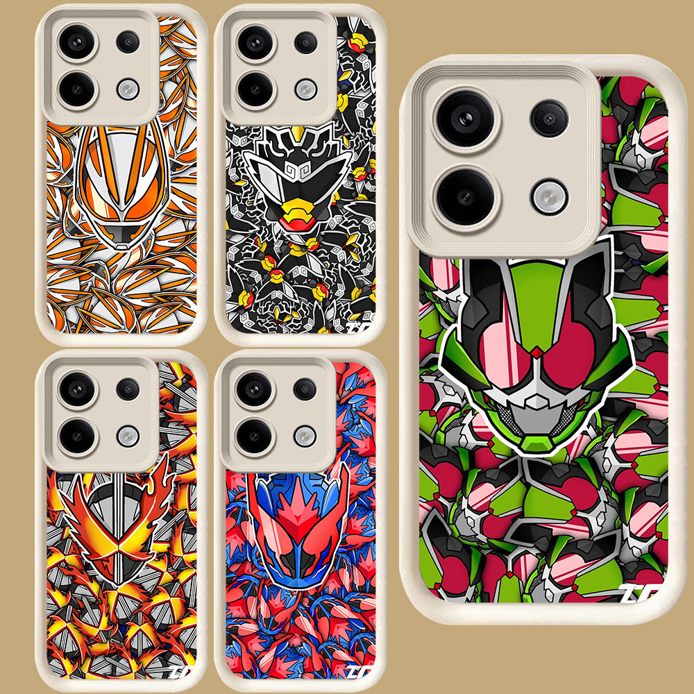R96 Kamen Rider Casing สําหรับ Xiaomi Redmi Note 13C 13 13T POCO X6 Neo M6 Pro Plus 5G สีขาว