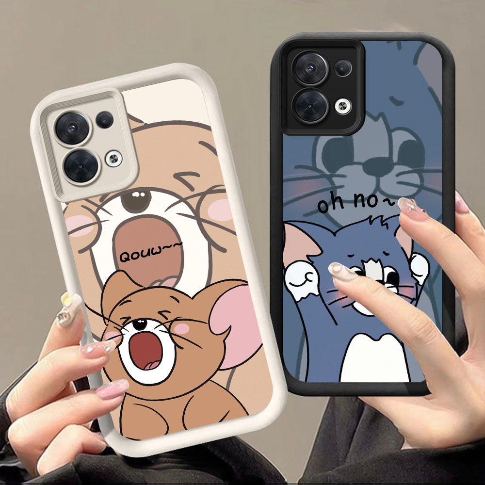 DF-105 Tom และ Jerry หรูหราปลอกอ่อนสําหรับ OPPO F21 F21S K9X Reno 7 8 13F ค้นหา X5 Lite Pro