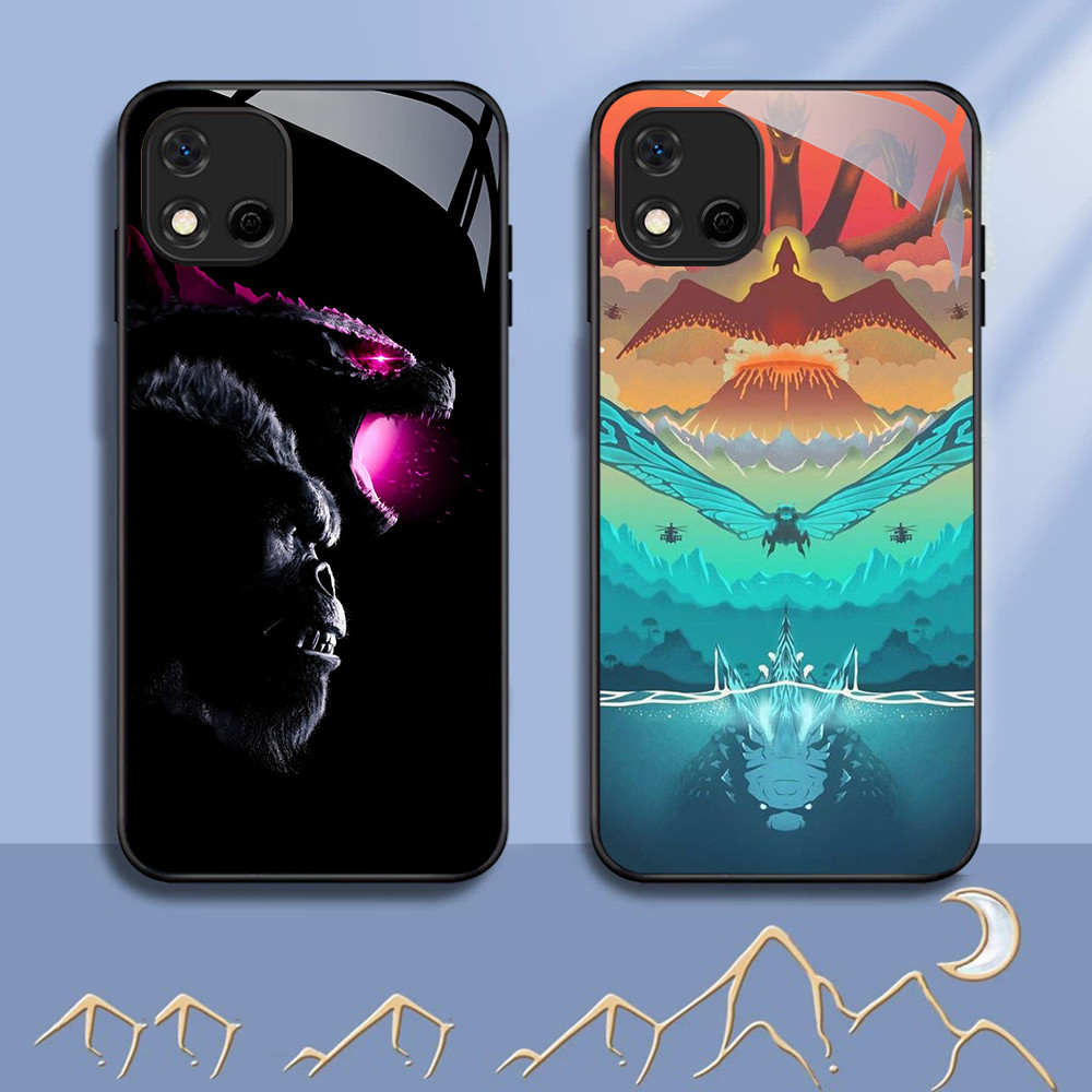 NC-34 Godzilla vs Kong Kaca Glass Case สําหรับ Realme C20 C20A C11 OPPO A16E A16K A93 Reno 4 4F F17 