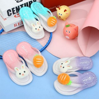 รองเท้าแตะเด็กผู้หญิง ออกแบบเป็นลายกระต่ายการ์ตูน มีระบบกันล…