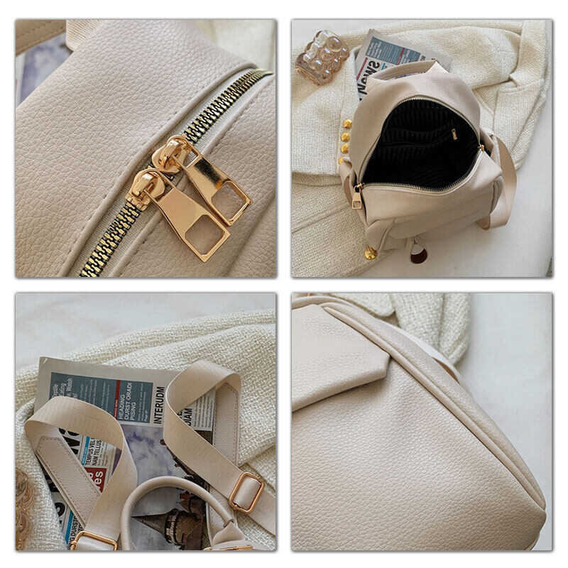 ❤ Deere Jack New Women's Korean Style Soft Leather Fashion Literary Travel Small Backpack Stud