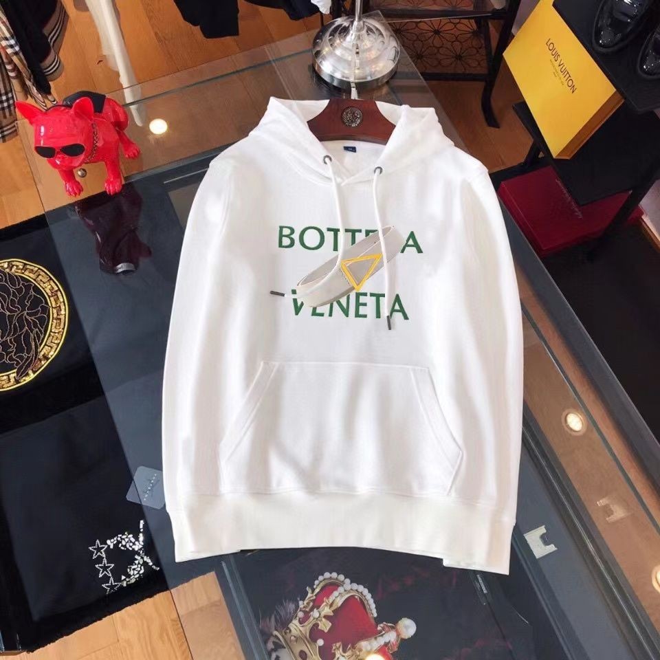 Bottega VENETA 2024 เสื้อกันหนาวมีฮู้ดใหม่อินเทรนด์ผู้ชายฤดูใบไม้ร่วงและฤดูหนาวเสื้อแจ็คเก็ตสไตล์คู่