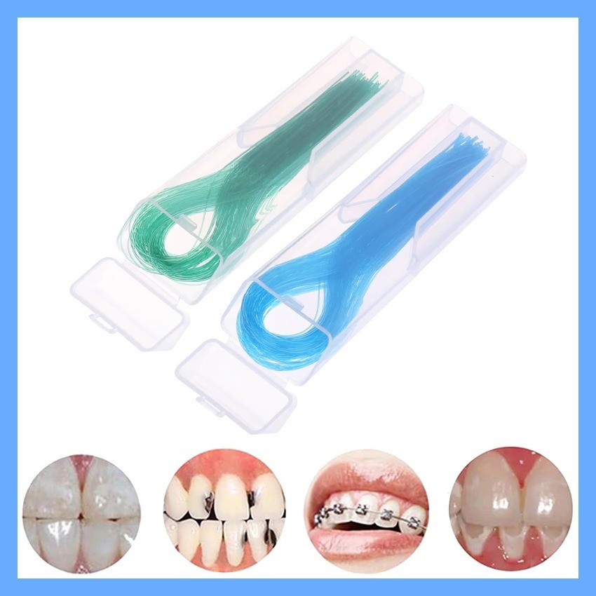 รุ่นขายดี  100Pcs Dental Floss Threader Dental Traction Line Oral For Crown Brace Bridge Implant H