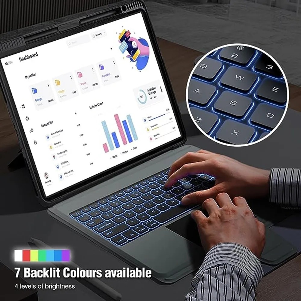 Case M4 Backlight 13 2024 Nillkin for iPad Pro 12.9 6th Generation Air 11 M2 Spanish Keyboard Cover