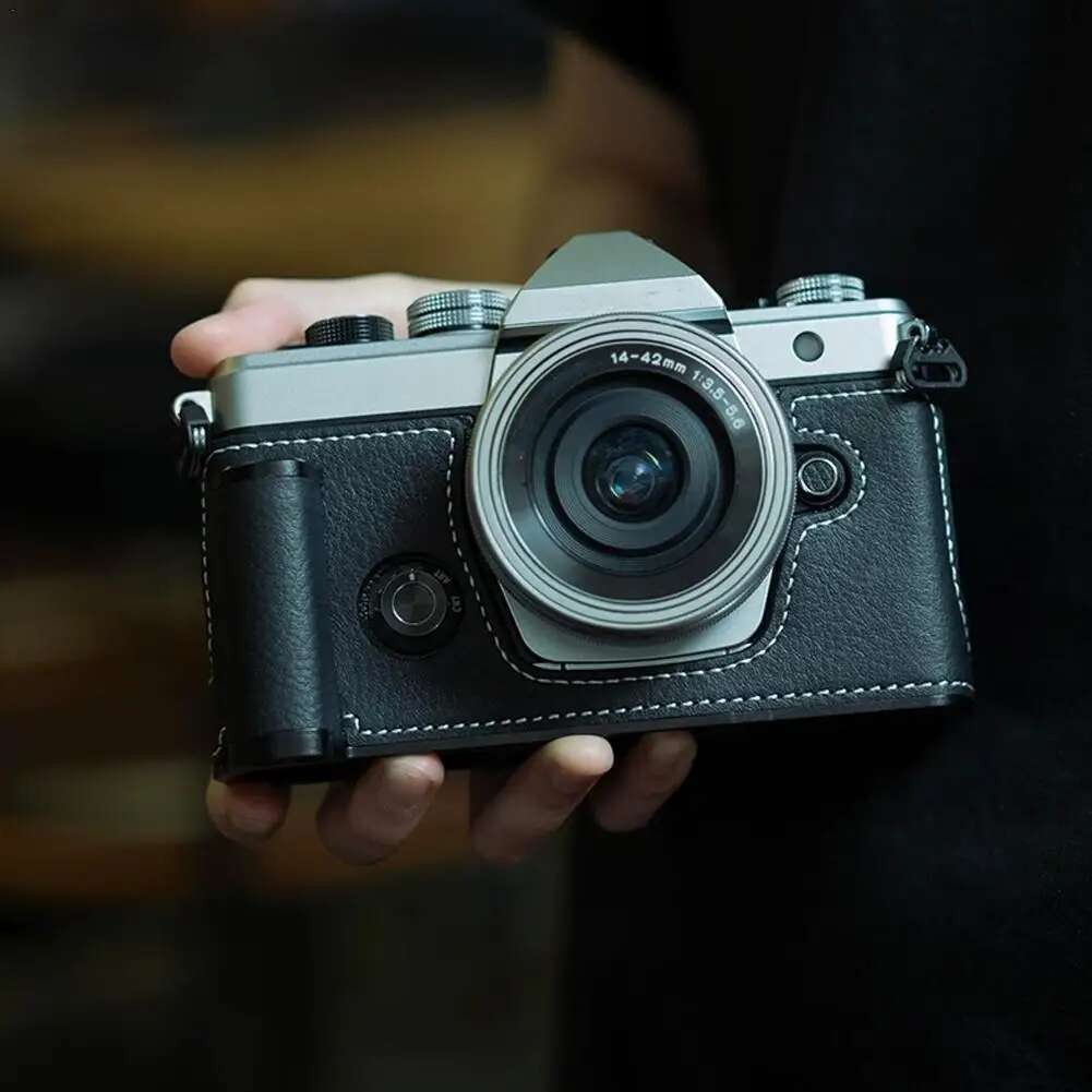 สําหรับ Olympus OM-3 Handle หนังกระเป๋ากล้องสําหรับ Olympus OM-3 สายรัดข้อมือหนังแท้สายคล้องไหล่สําห
