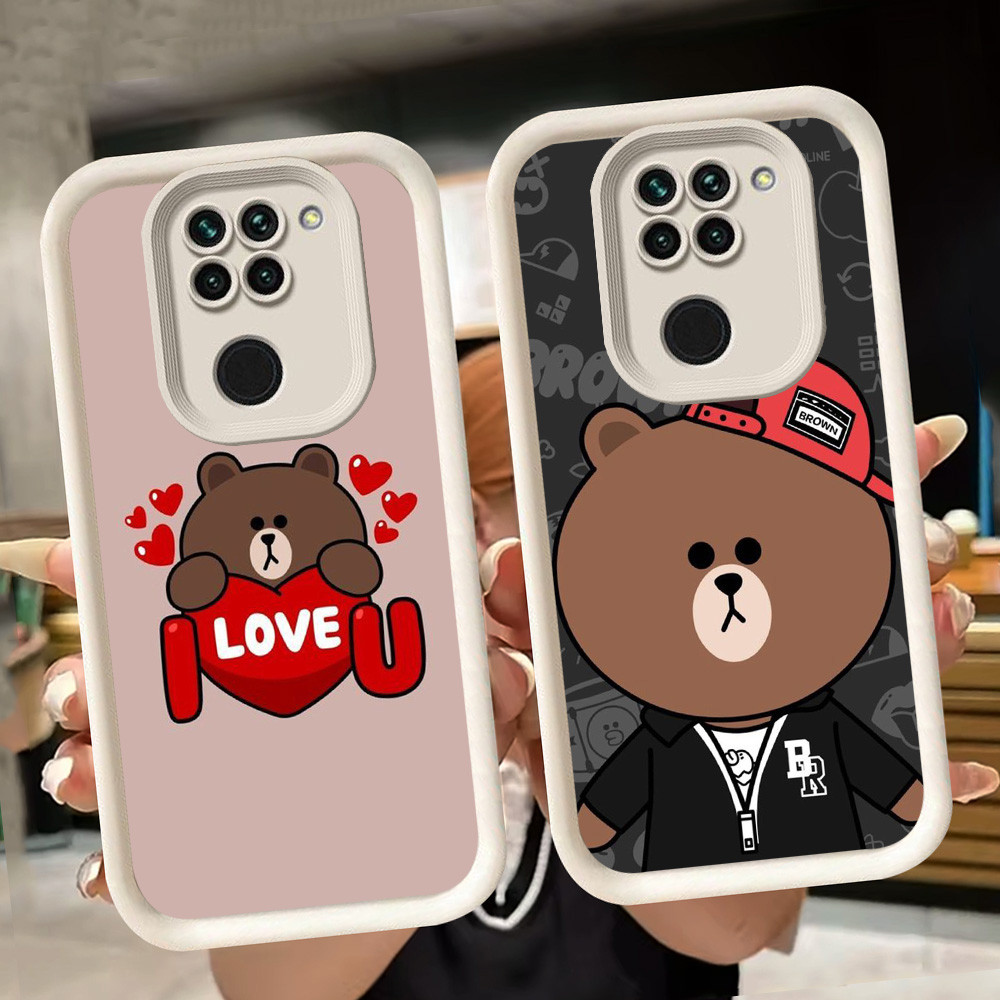 ปลอกอ่อนสําหรับ Xiaomi Redmi Note 9 8 9S Pro Max White Q9 Brown Bears