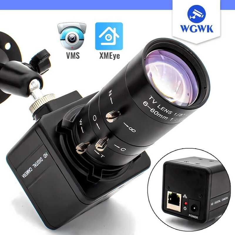 IP กล้อง MINI WGWK 3/4/5/8MP ซูมมือเลนส์ Varifocal CS กล่องโลหะ ตรวจสอบอุตสาหกรรม กล้องเว็บแคมความปล