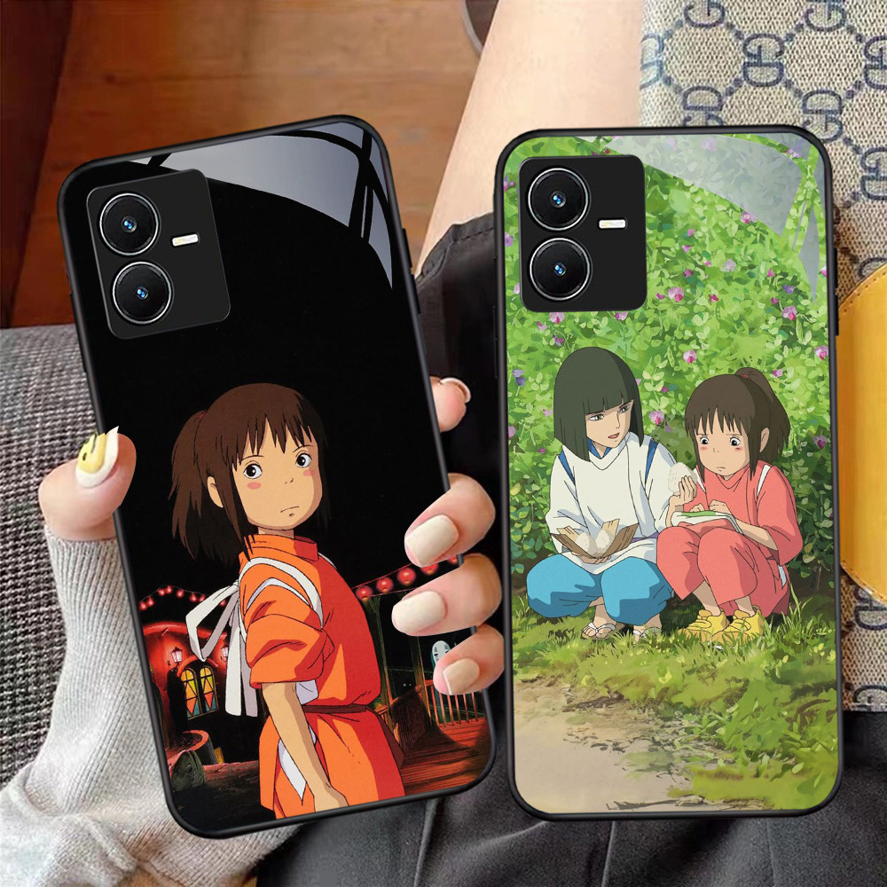 NC-84 Spirited Away Glass Case สําหรับ VIVO Y22 Y35 Y75 Y28 Y22S V25 Y55 iQOO Z6