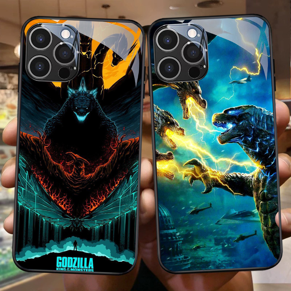 NA-36 Godzilla vs Kong2 HD Softcase Glossy Glass สําหรับ iPhone 15 14 Plus Pro Max