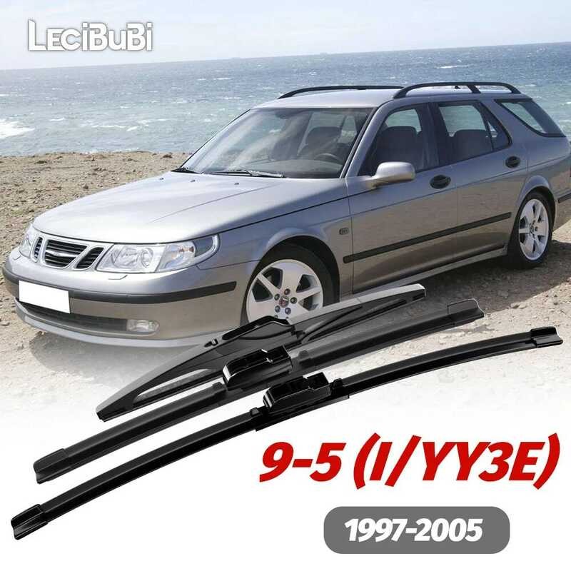 1เซ็ตด้านหน้าและด้านหลังกระจกใบปัดน้ําฝนที่ปัดน้ําฝนสําหรับ Saab 9-5 I YY3E 1997-2005 2000 2001 2002