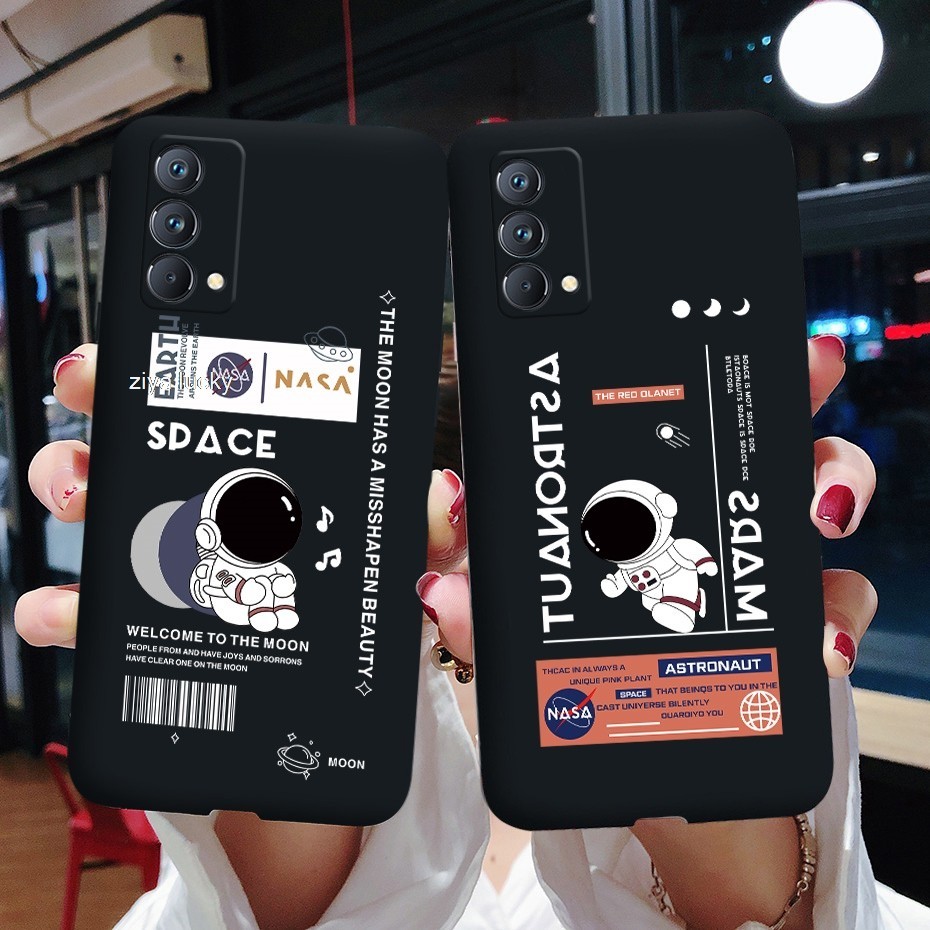 ปลอก REALME K9 K5 K3 2T GT Neo Space Nasa นักบินอวกาศ Square เคสโทรศัพท์กันกระแทก Soft TPU Cover
