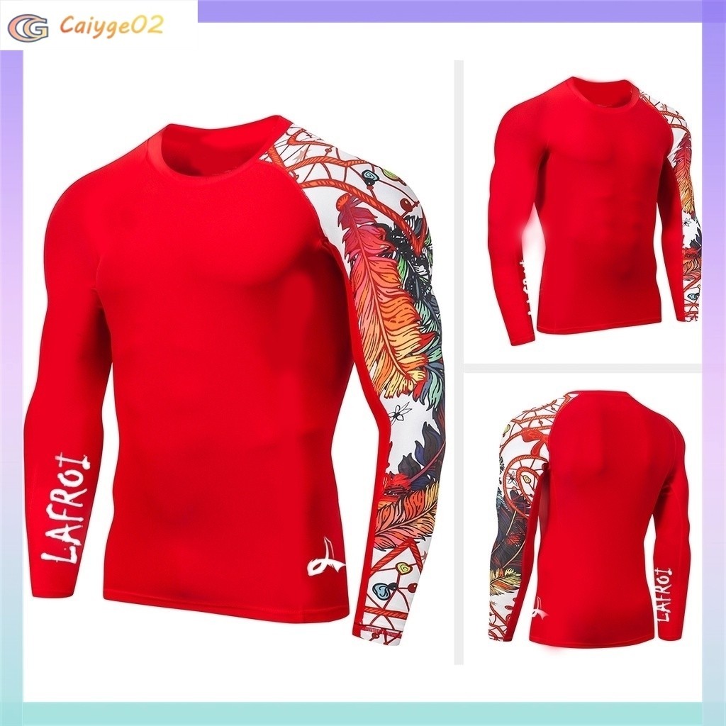 [ Fast Shipping ] LAFROI ชุดว่ายน้ําแขนยาวผู้ชาย Rush Guard Fit Compression Rash Guard ชุดกีฬาเสื้อผ้าออกกําลังกาย UV SUN PROTECTION-CLYYB2 QW1-4653