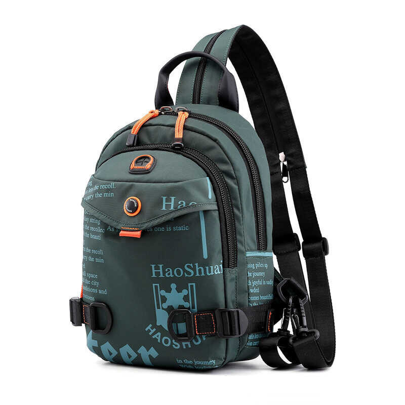 LY Men's QFDI Big Backpack Outdoor Backpack Chest Multifunctional Fashion Waterproof Nylon Fabric