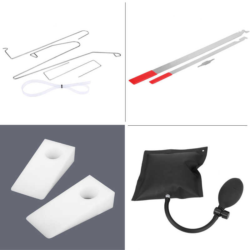 ❤ 10Pcs Universal Car Key Lost Lock Out Emergency Door Unlock Open Tools W/ Air Pump Wedge