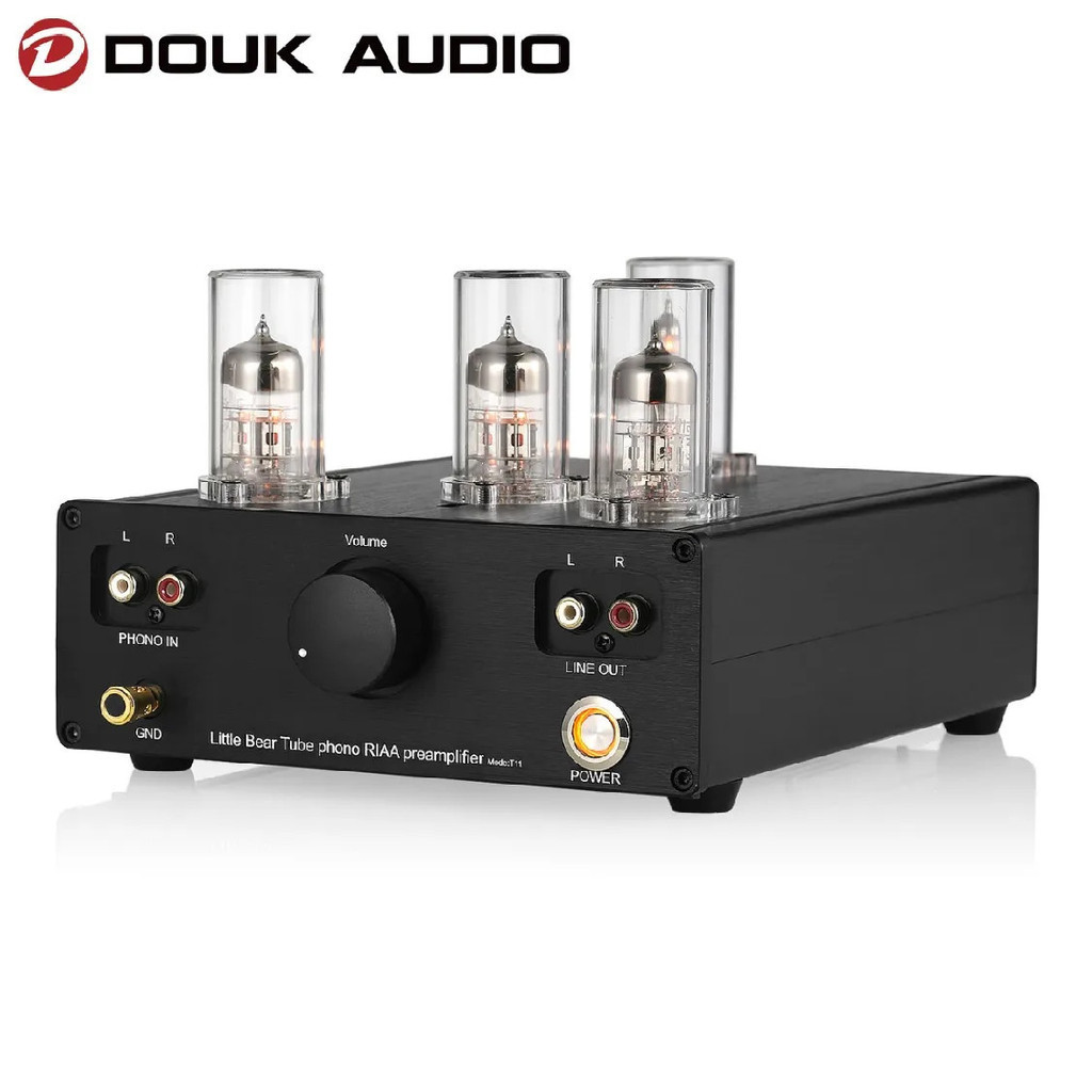 Douk เสียงหมีน้อย T11 6N2/12AX7 สูญญากาศหลอด Phono Turntable Preamp HiFi Pre-Amp MM RIAA Phonograph 