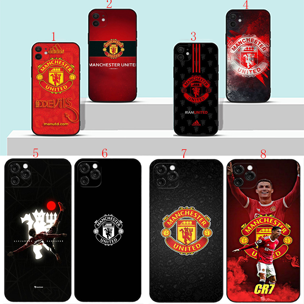 IPhone X XS Max 5 5s 6 6s Pplus 7 8 7 Plus 8 Plus SE 2016 Manchester United Football เคสโทรศัพท์สีดํ