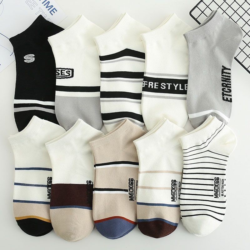 many🔥การประกันคุณภาพ🔥 Socks Men's Short Socks Summer Thin Low Cut Cotton Socks Deodorant Men's St