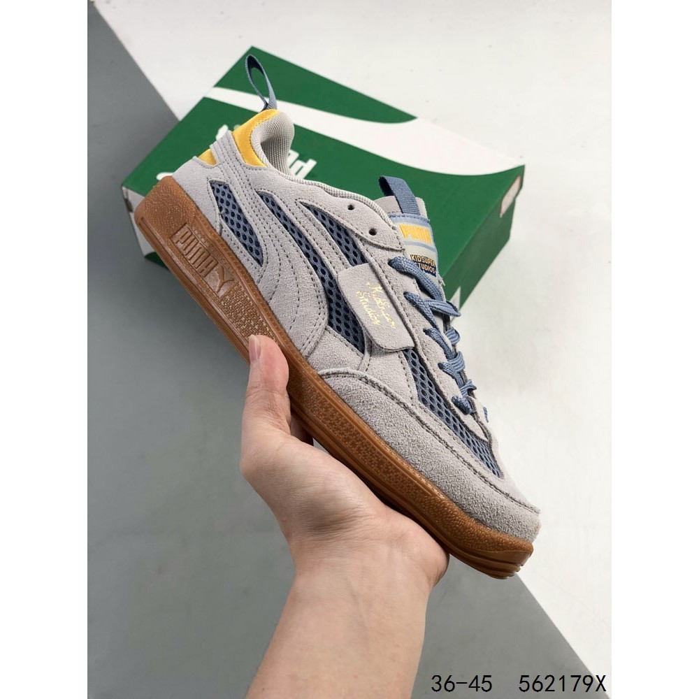 Puma Men And Women Puma Palermo OG Breathable Leather Blue Outdoor Leisure Sports Running Shoes