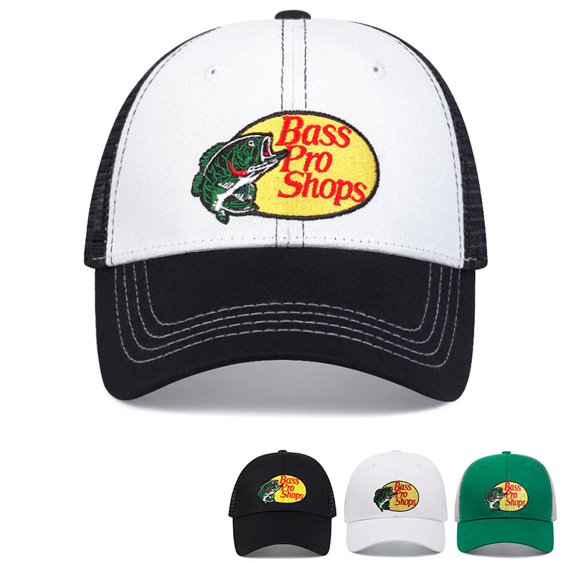 Bass Pro Shops หมวกเบสบอลฤดูร้อนผู้หญิงผู้ชายหมวกตาข่ายหมวกสุทธิ