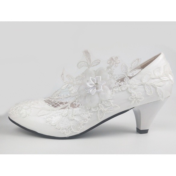 Favorite WHITE FLORAL PUMPS WOMENS WEDDING SHOES BRIDE HIGH HEELS PLATFORM SHOES LADIES
