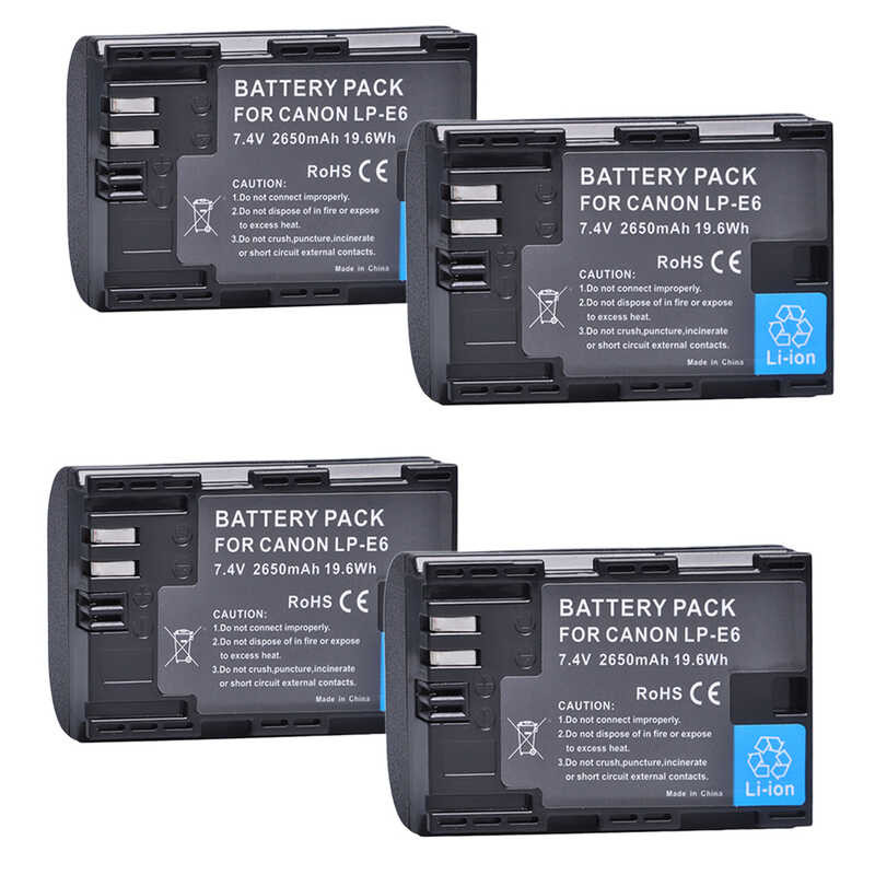 2650Mah 631 Lp-E6 Lp-E6n LP E6แบตเตอรี่ + LCD USB Dual Charger สำหรับ Canon EOS