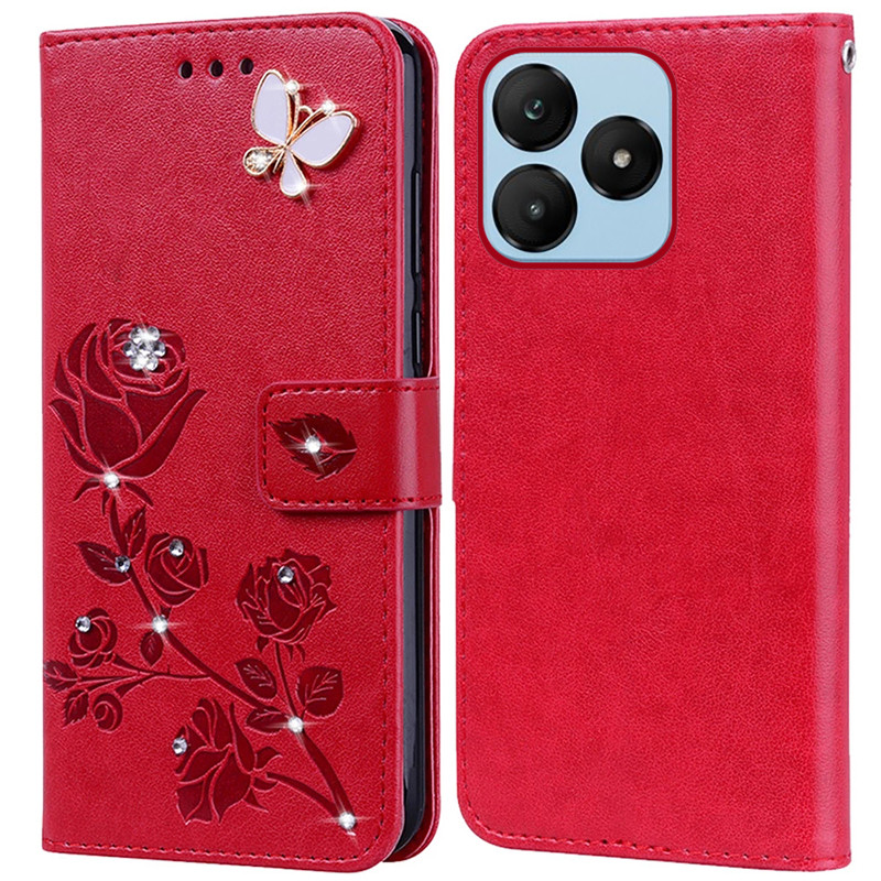 เพชรลายนูนพิมพ์ Rose เคสโทรศัพท์สําหรับ Wiko T20 Book หนังซิลิโคนเต็มรูปแบบ