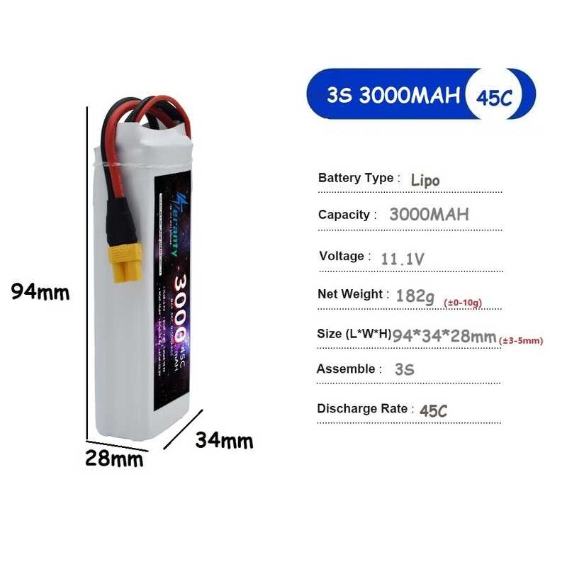 11.1V 578 แบตเตอรี่ 3S แบตเตอรี่ลิเธียม 1500Mah 2200Mah 3000Mah 4200M
