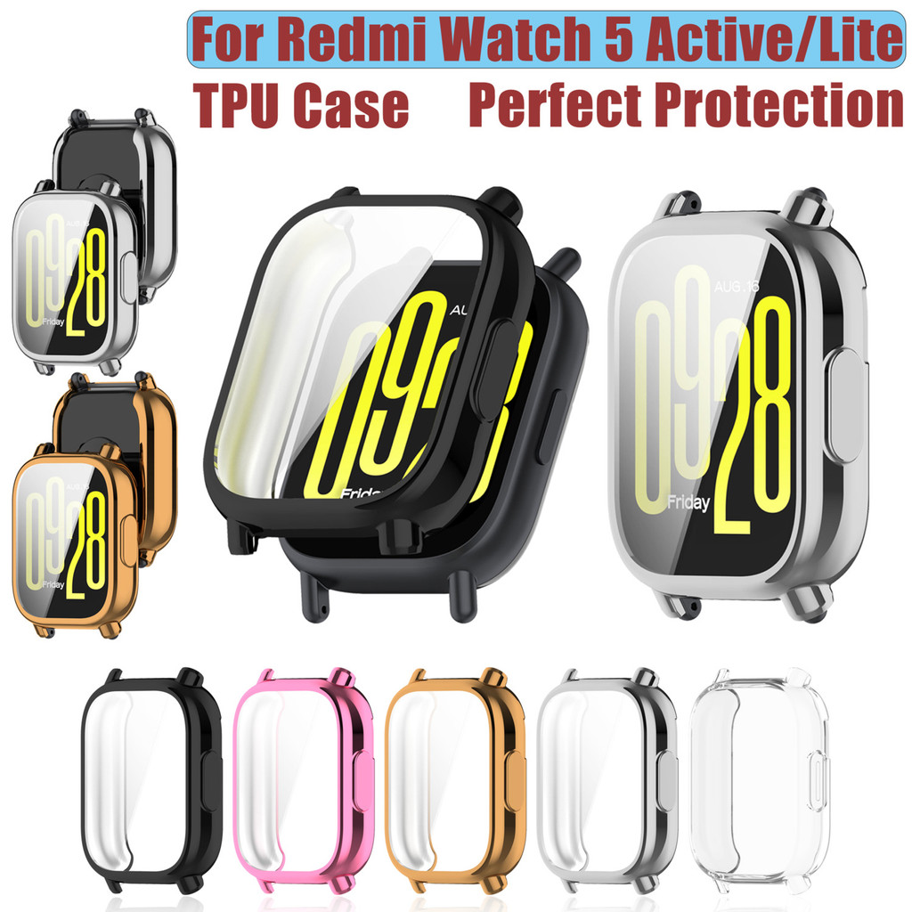 Tpu คลุมทั้งหมดป้องกันหน้าจอสําหรับ Xiaomi Redmi Watch 5 Active Lite All-รอบ TPU เคสป้องกันอุปกรณ์เสริมสําหรับ Redmi Watch 5 Lite Active