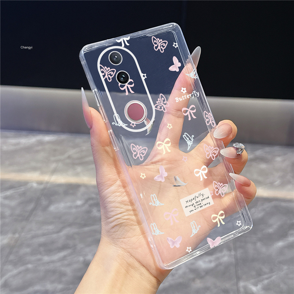 น่ารัก Anti Crack ดอกไม้ปลอกโปร่งใส Vivo V50 5G V2427 กรณี