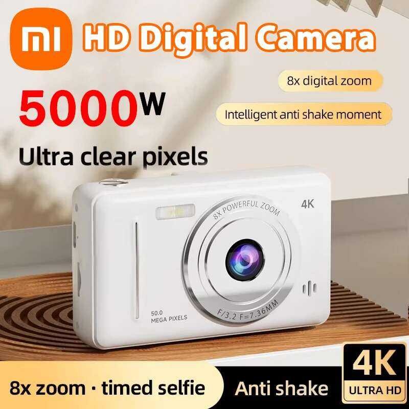 Xiaomi กล้อง 4K ดิจิตอล แฟลชคู่ 50 ล้านพิกเซล HD Retro CCD กล้องพกพาแบบการ์ด ระดับเริ่มต้น โฟกัสอัตโ
