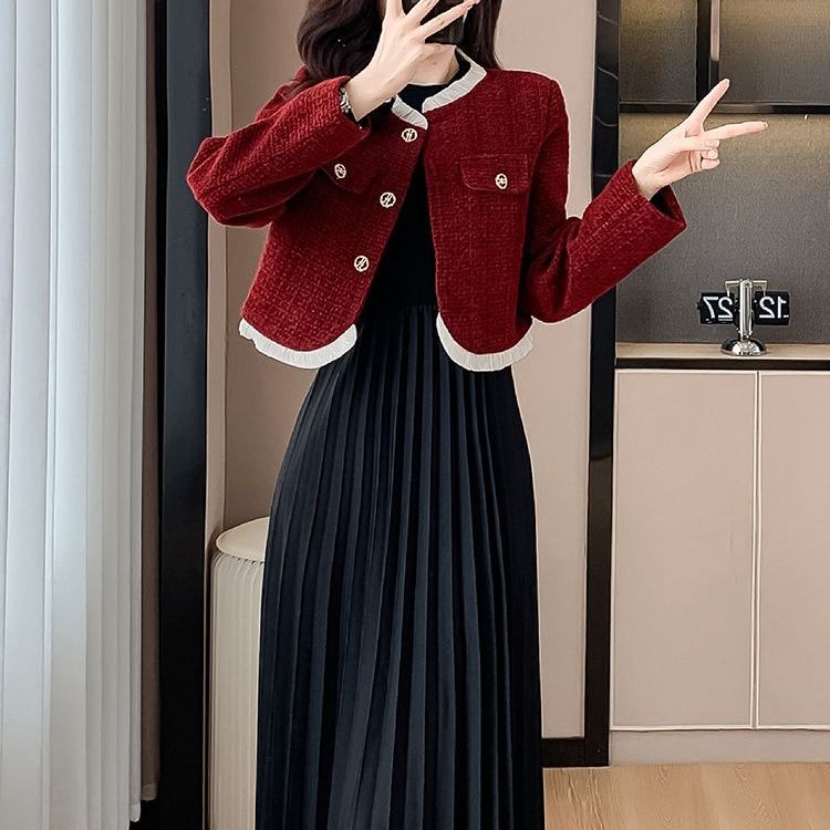 สไตล์ฝรั่งเศส High-End เสื้อแจ็คเก็ตผู้หญิงฤดูใบไม้ผลิฤดูใบไม้ร่วงสไตล์ใหม่ Classy Celebrity Tweed แฟชั่นทําด้วยผ้าขนสัตว์สั้นด้านบน - รูปที่ 5