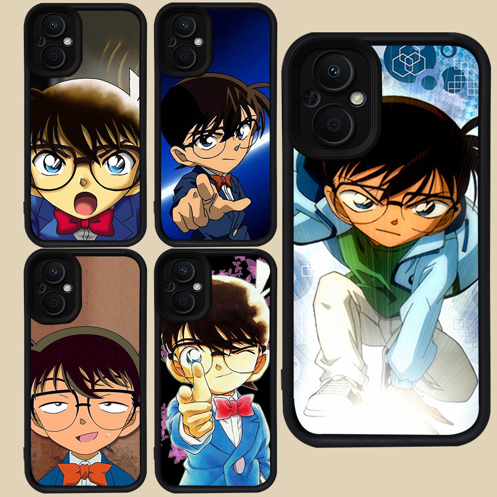 เคสสีดําสําหรับ OPPO Reno 7 8 7Z ค้นหา X5 Lite 8Z 5G R101 นักสืบโคนัน