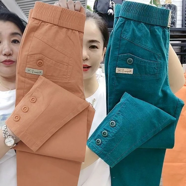 กางเกงลำลองสตรีทรงหลวม ผ้าฝ้ายแท้ thumbnail 3