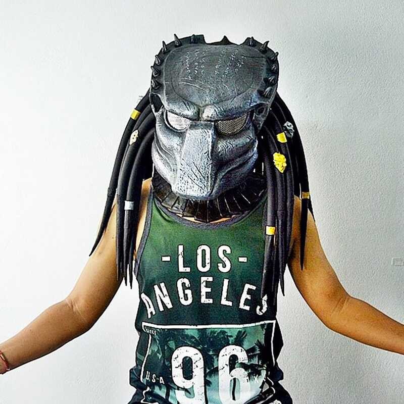 Same Style Movie Alien Helmet Predator Mask Horror Latex Headgear War Halloween Predator
