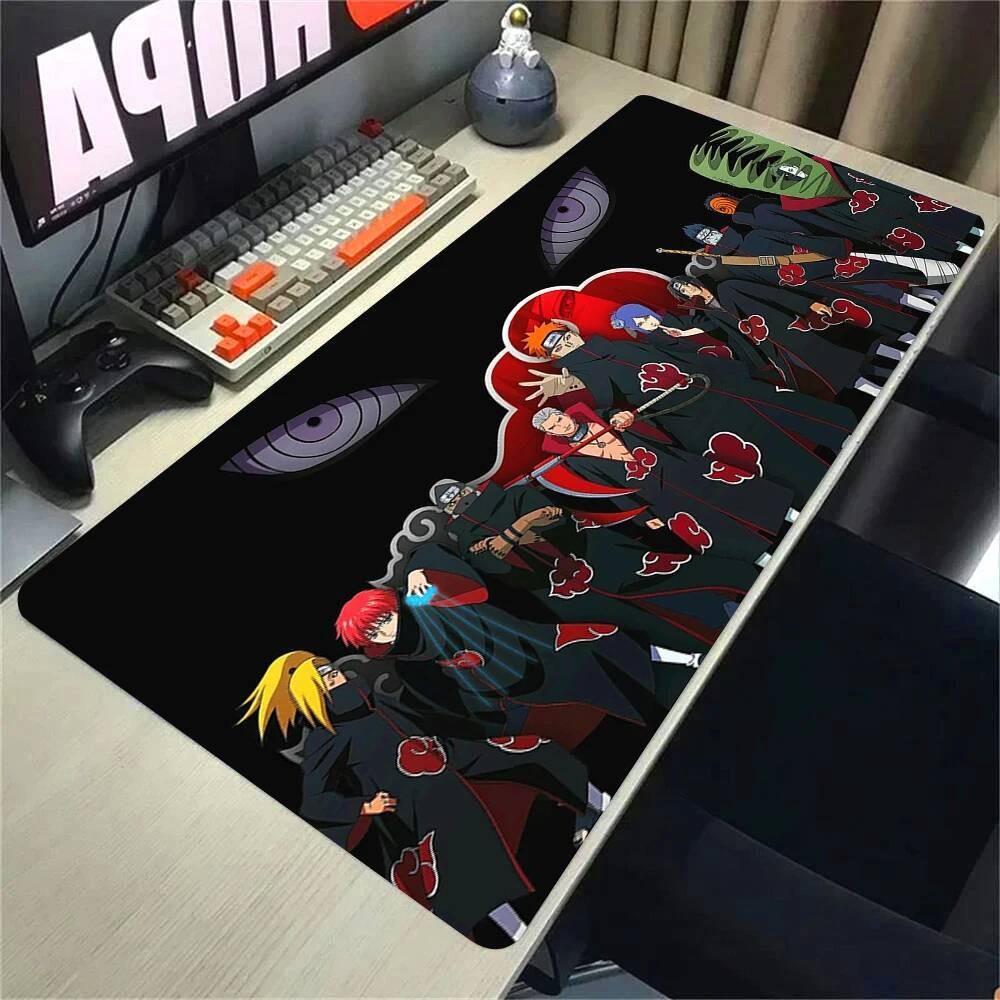 อะนิเมะแผ่นรองเมาส์ญี่ปุ่น Cool แล็ปท็อป Red Moon คีย์บอร์ดเกม Deskmat 40x90 ซม.N-นารูโตะ Antislip Mousepad Gamer ตู้อุปกรณ์เสริม