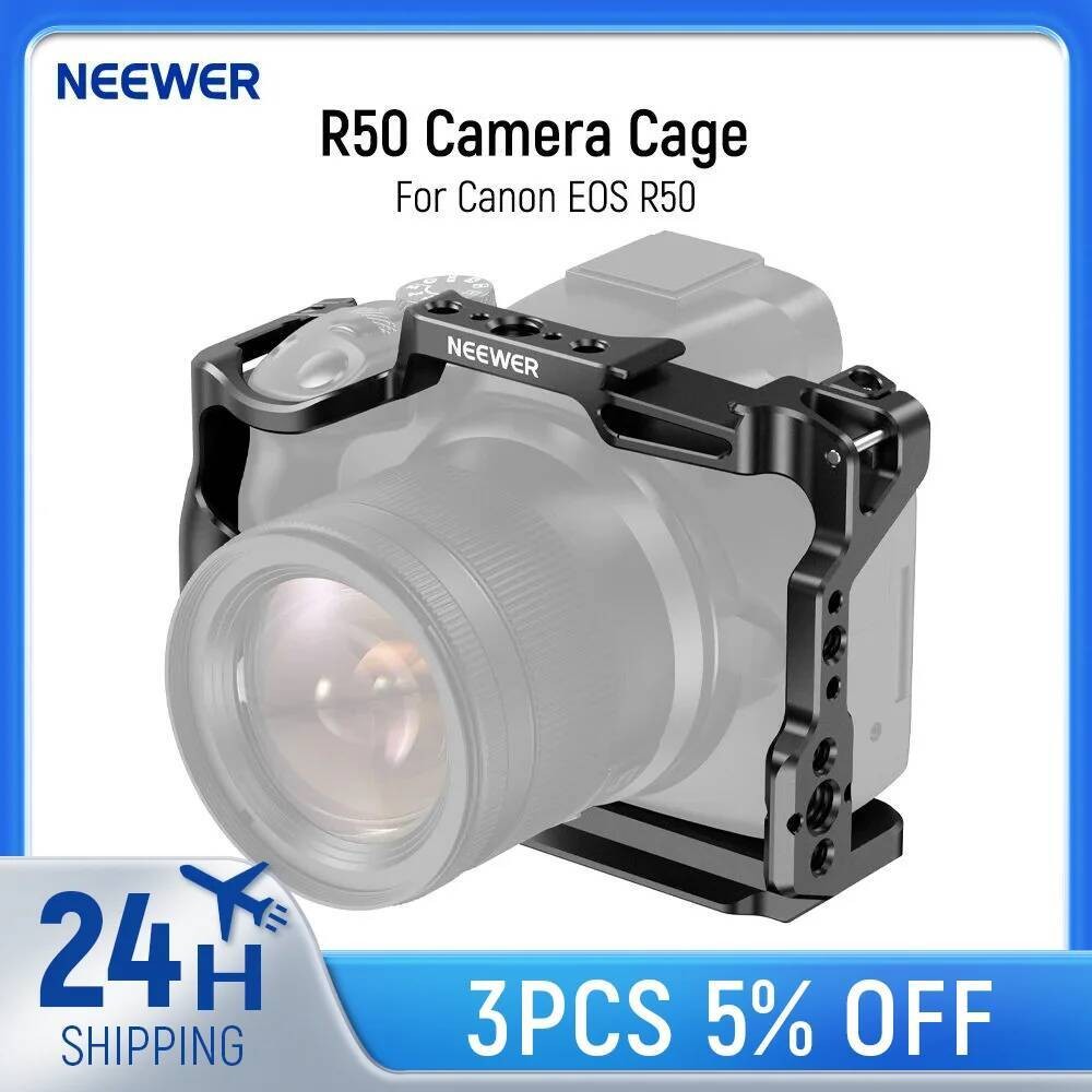 NEEDER R50 กล้องกรงใช้งานร่วมกับ Canon EOS R50 อลูมิเนียม Video Rig กับ NATO Rail 1/4 "เกลียว 3/8" A