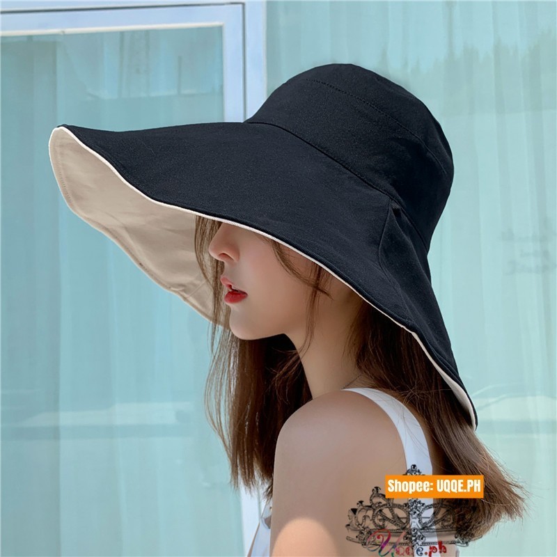 หมวกกันแดด #SH0032 หมวกชายหาด Trend new Oversize ladies wide brim Summer