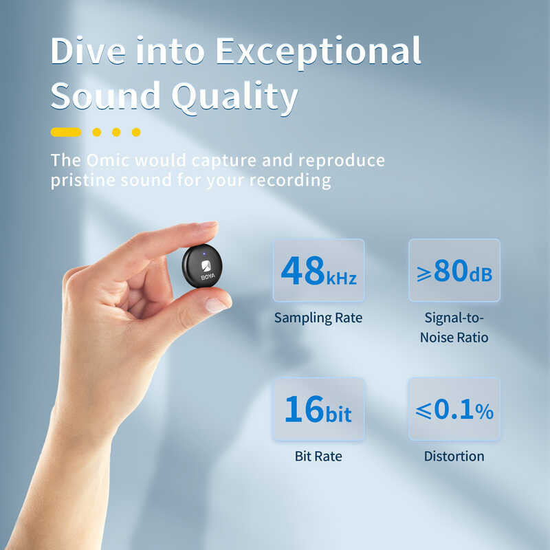 BOYA Omic D/U Wireless Lavalier Microphone Mini Lapel Mic With Smart Noise Cancellation 15H Duratio