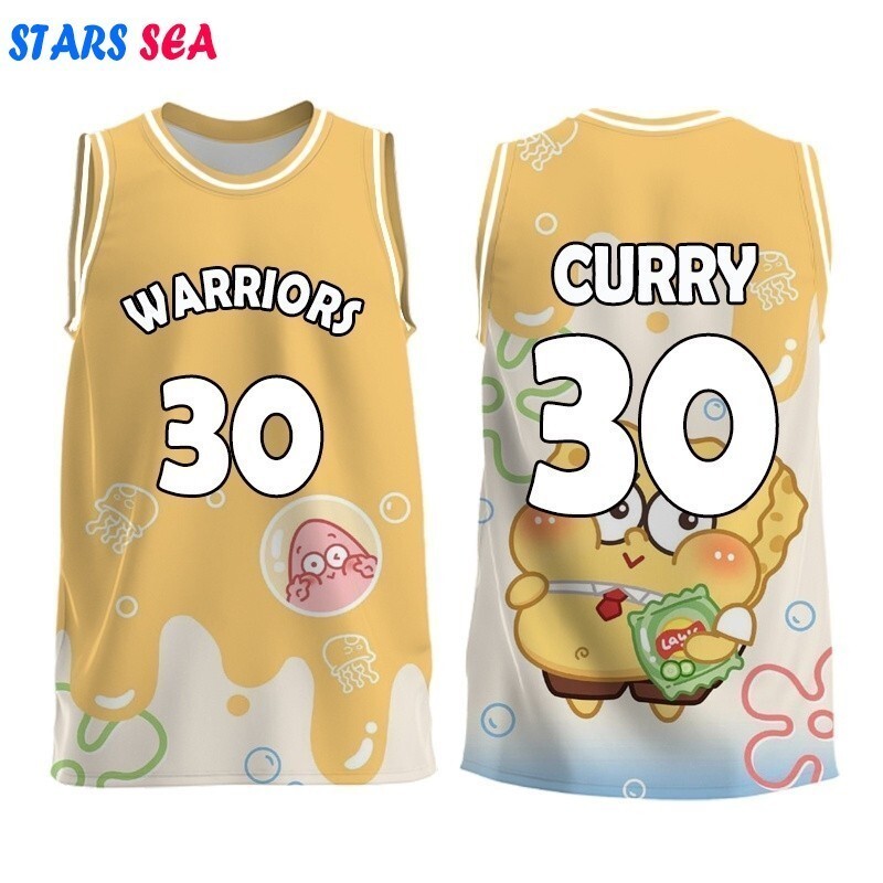 2024 ฤดูร้อนใหม่กีฬากลางแจ้งเสื้อยืดอะนิเมะฟองน้ําเด็กบาสเกตบอลชุด