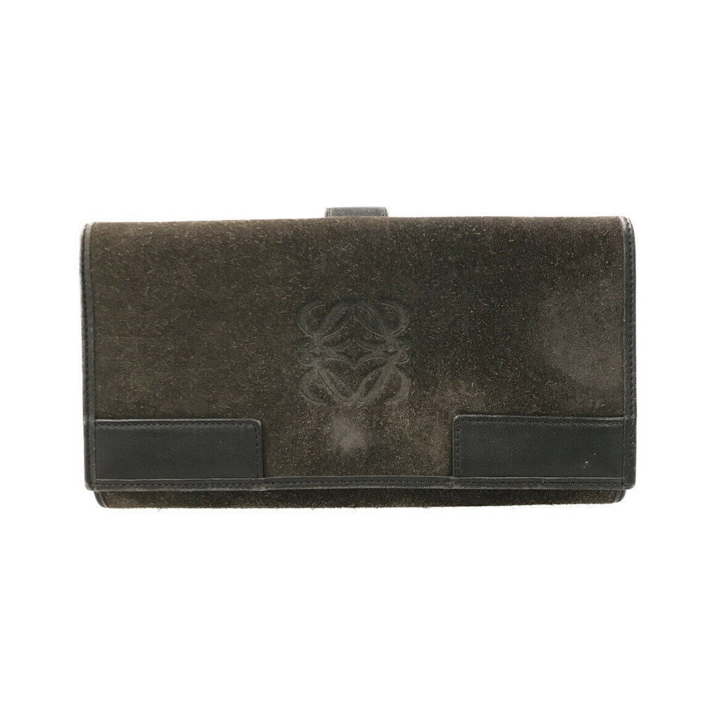 Loewe กระเป๋าสตางค์ใบยาว หนังกลับ ส่งตรงจากญี่ปุ่น มือสอง
