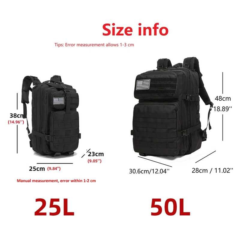 กระเป๋าเป้สะพายยุทธวิธี25l/50L 0Ca