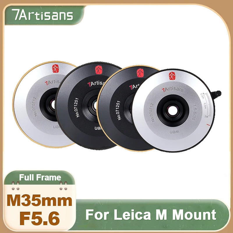7artisans 35mm F5.6 กรอบเต็มคู่มือ Ultra Thin Pancake เลนส์สําหรับ Leica L Leica M M10 M7 Sony E A7