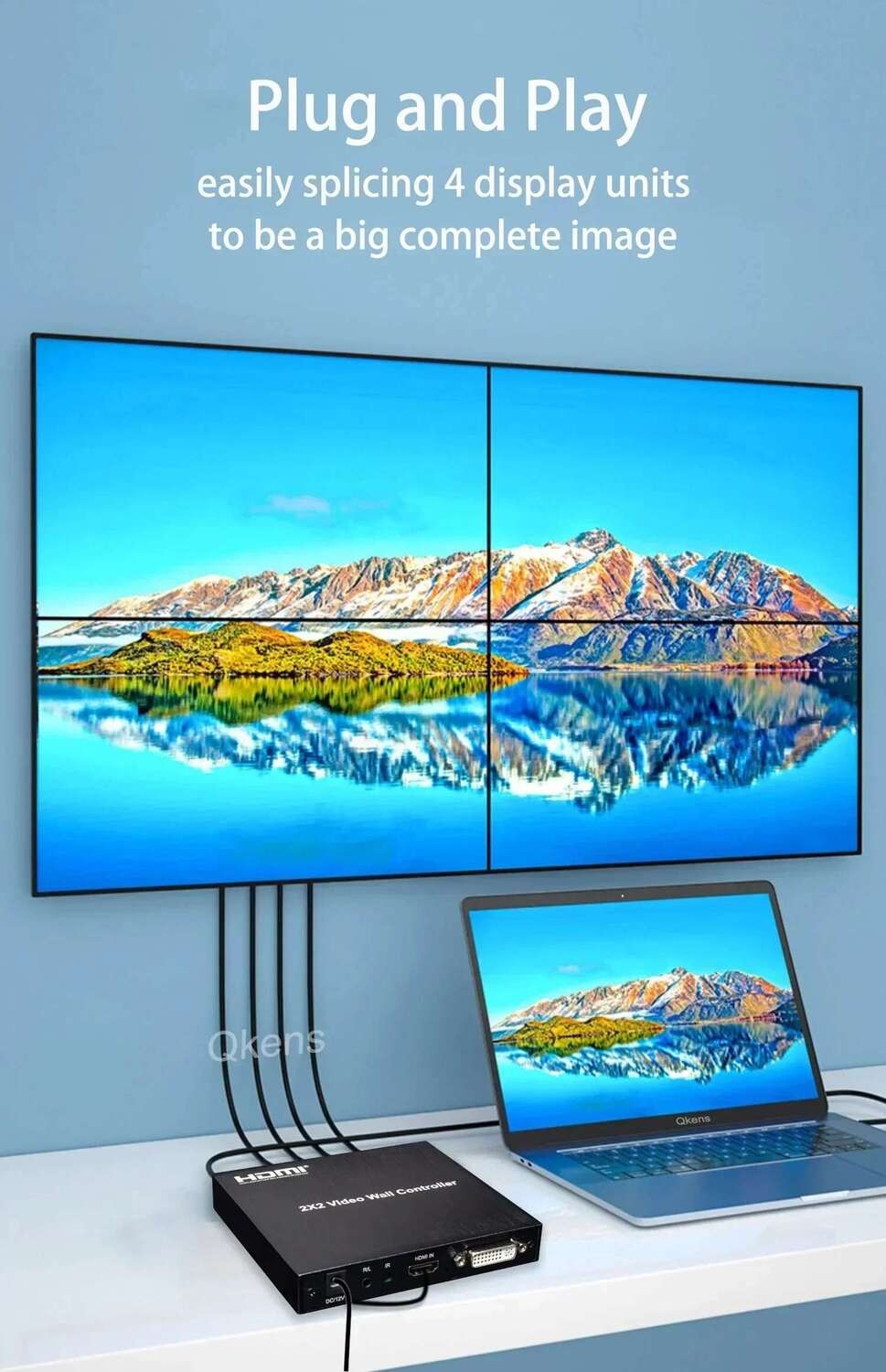 DVI HDMI Video Wall Controller 2 3 4 TV Splicer 2X2 HDMI Video Wall Processor Multi Screen Splicing 