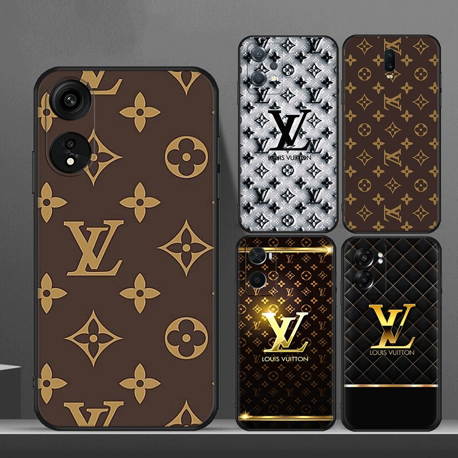 J5F Simple LV แฟชั่นแบรนด์สําหรับ OPPO A76 A77 F3 A78 A79 A80 A83 A1 A91 F15 A92 A72 A52 TPU ซิลิโคน